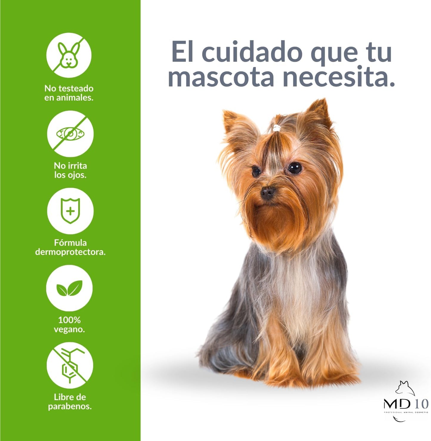 MD10 Hundeshampoo Gegen Geruch - Shampoo Für Hunde - Hundeshampoo Gegen Juckreiz - Hunde Shampoo Fellpflege Yorkshire Terrier - Hundeshampoo Sensitiv Vegan Und Biologisch Abbaubar 750Ml